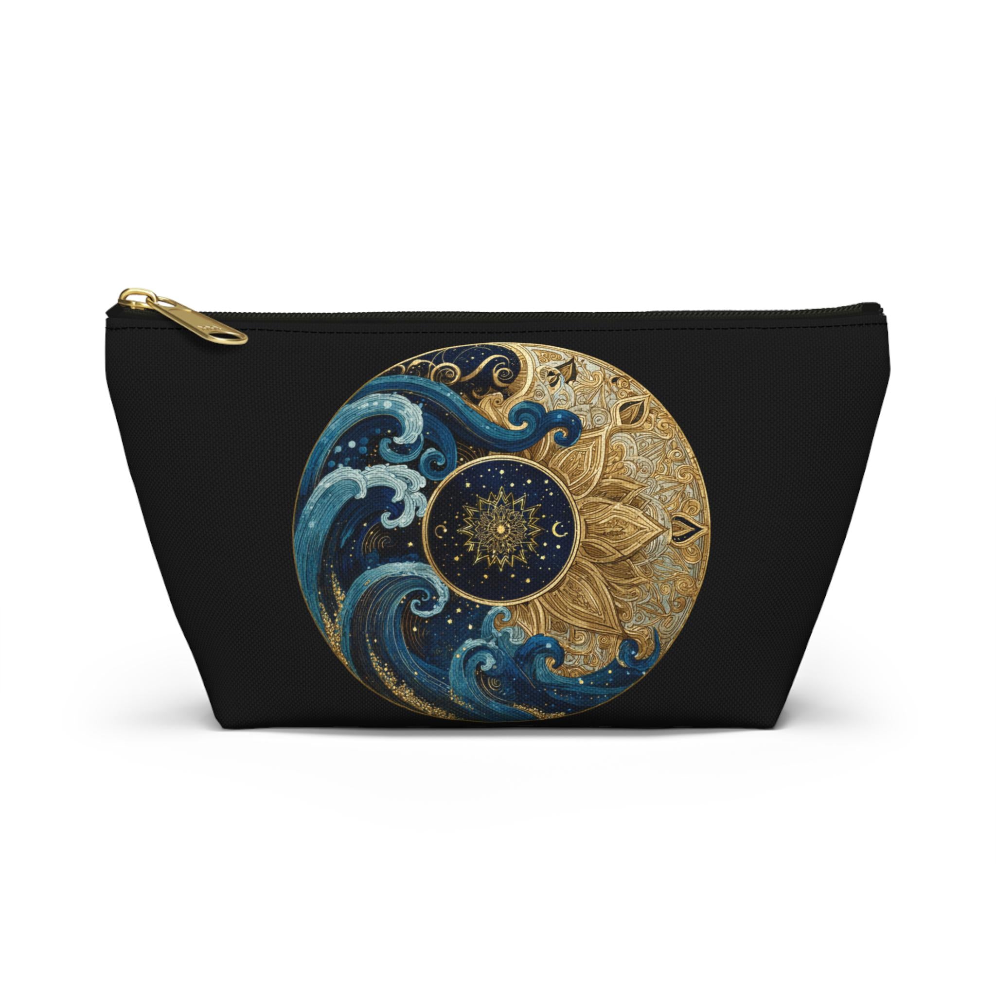 Ocean Wave Moon Mandala Accessory Pouch