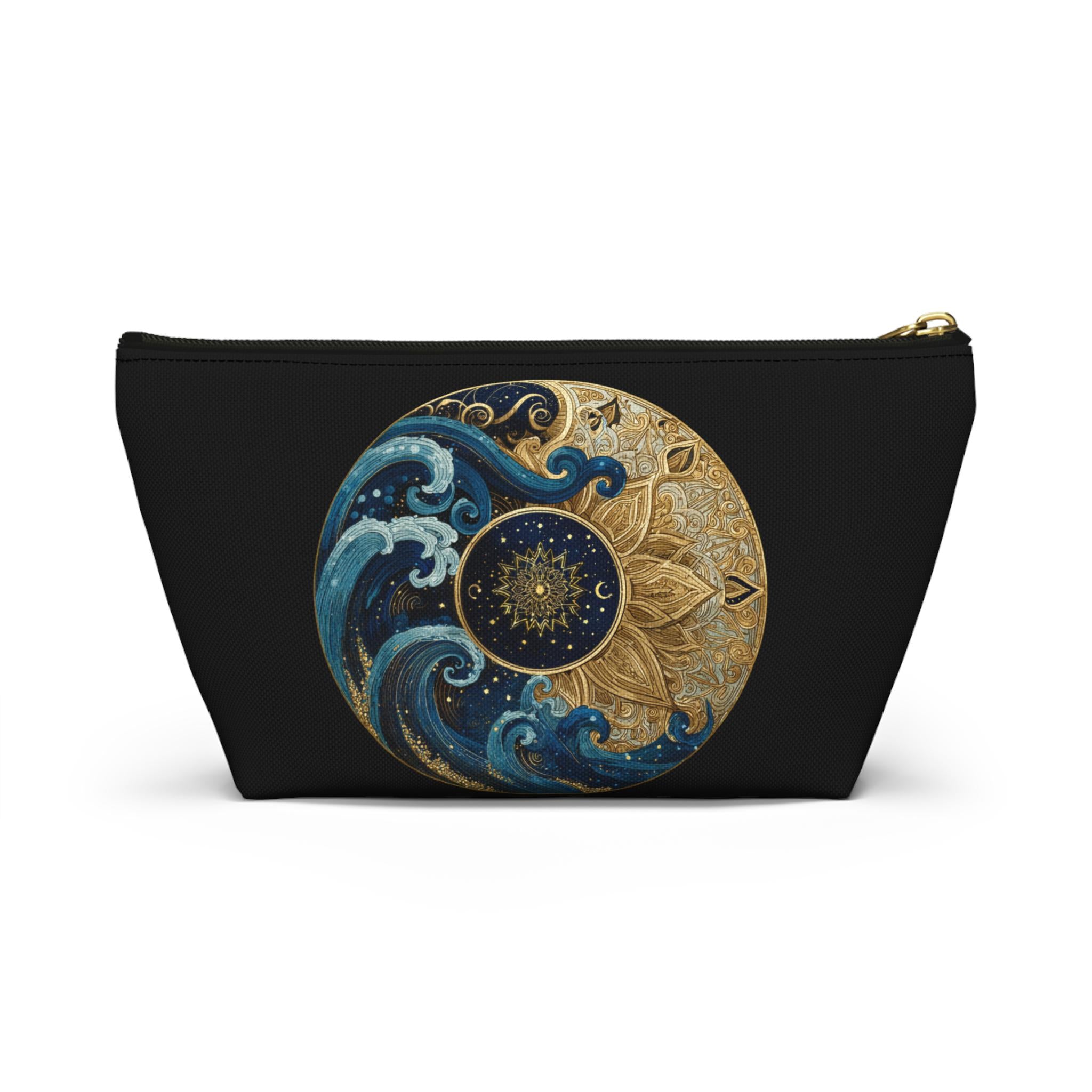Ocean Wave Moon Mandala Accessory Pouch