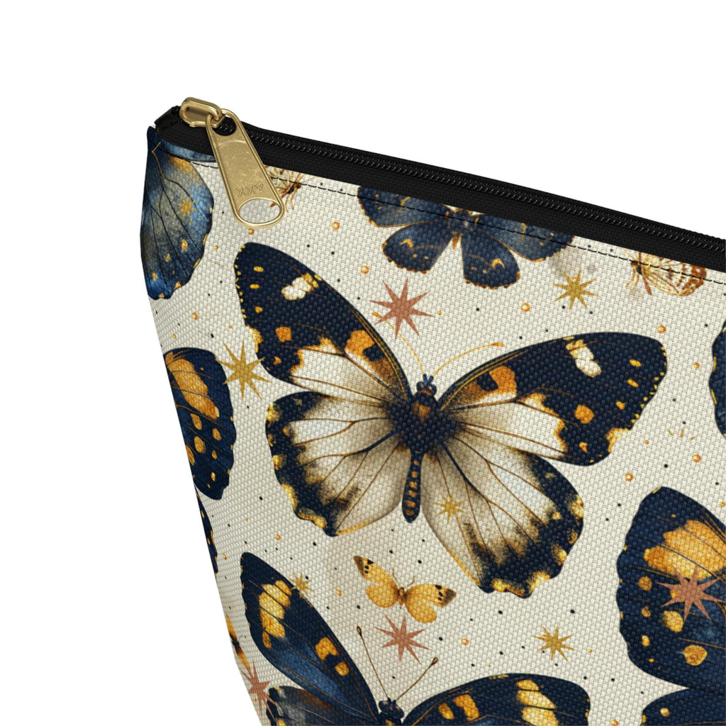 Vintage Blue Butterfly Accessory Pouch