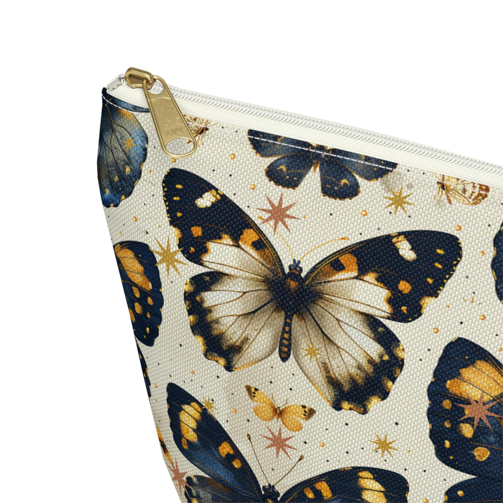 Vintage Blue Butterfly Accessory Pouch
