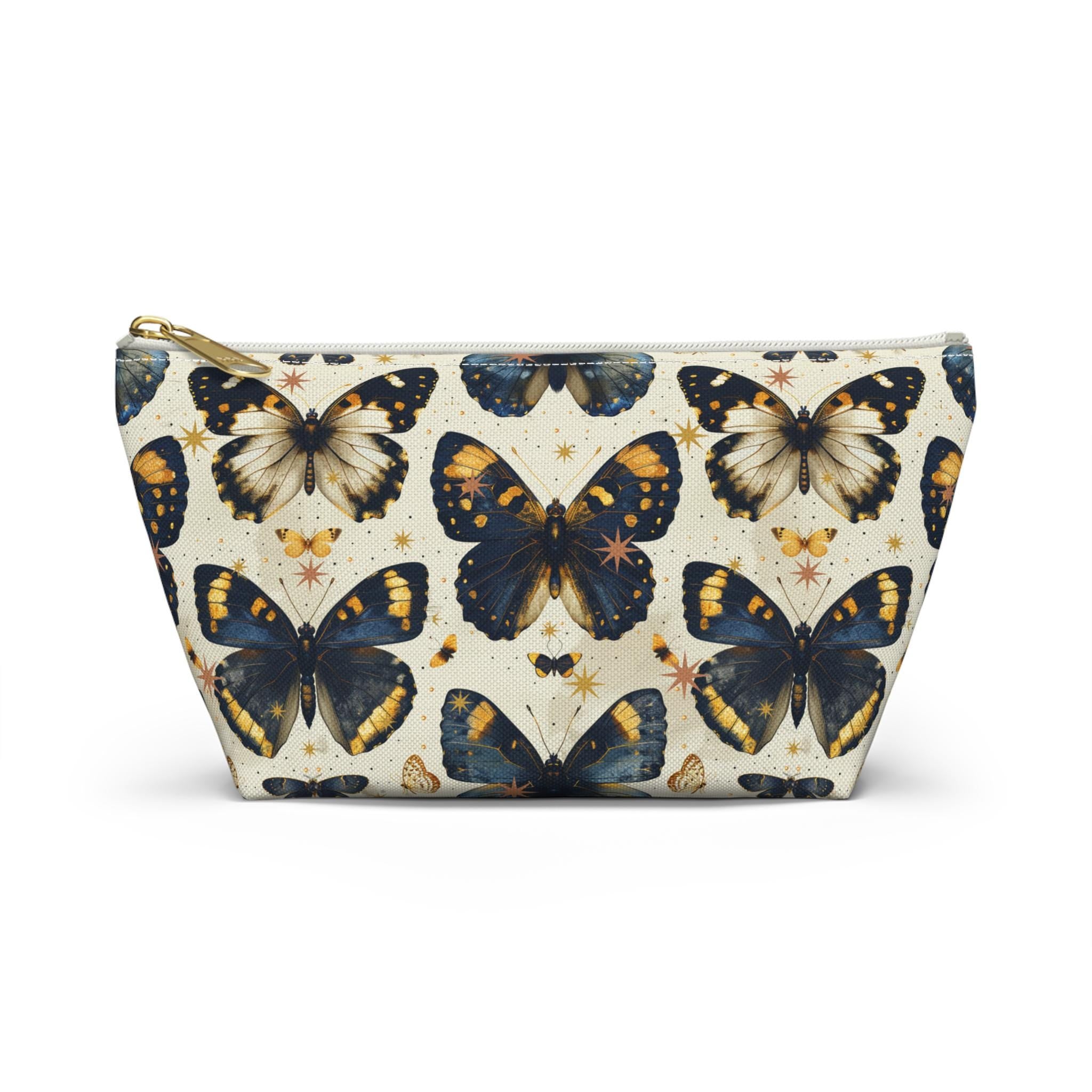 Vintage Blue Butterfly Accessory Pouch
