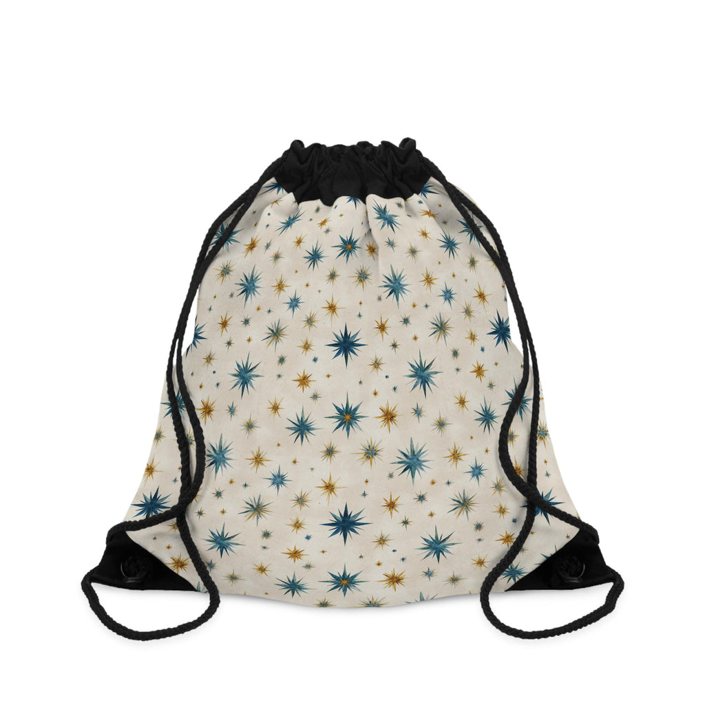 Mid Century Starburst Drawstring Bag | Retro Atomic Stars Print
