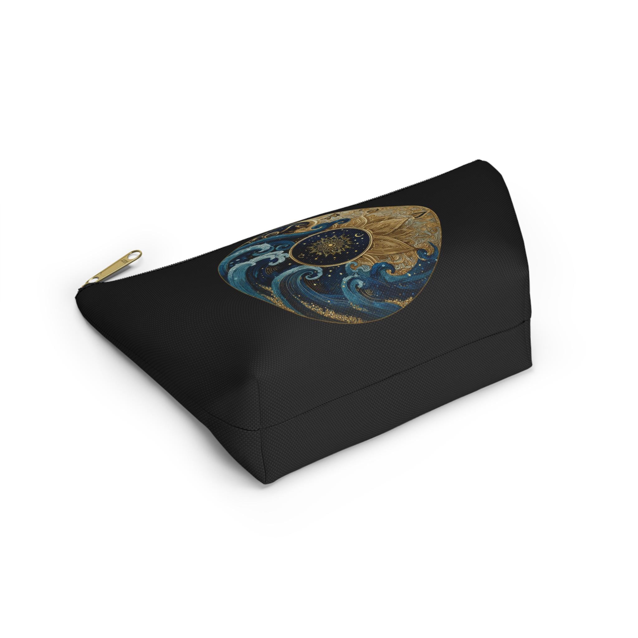 Ocean Wave Moon Mandala Accessory Pouch