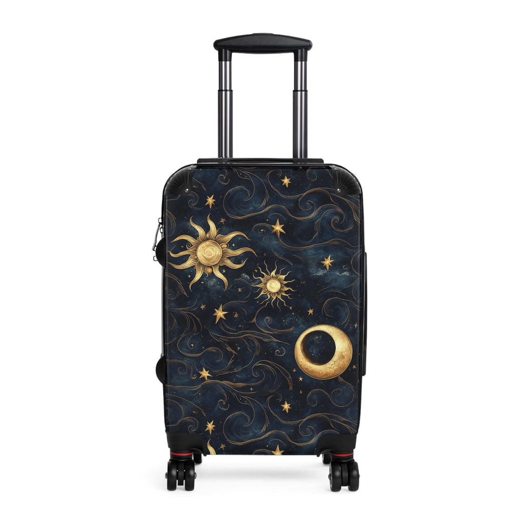 Celestial Sun Moon Stars Suitcase | Night Sky Hard-Shell Luggage