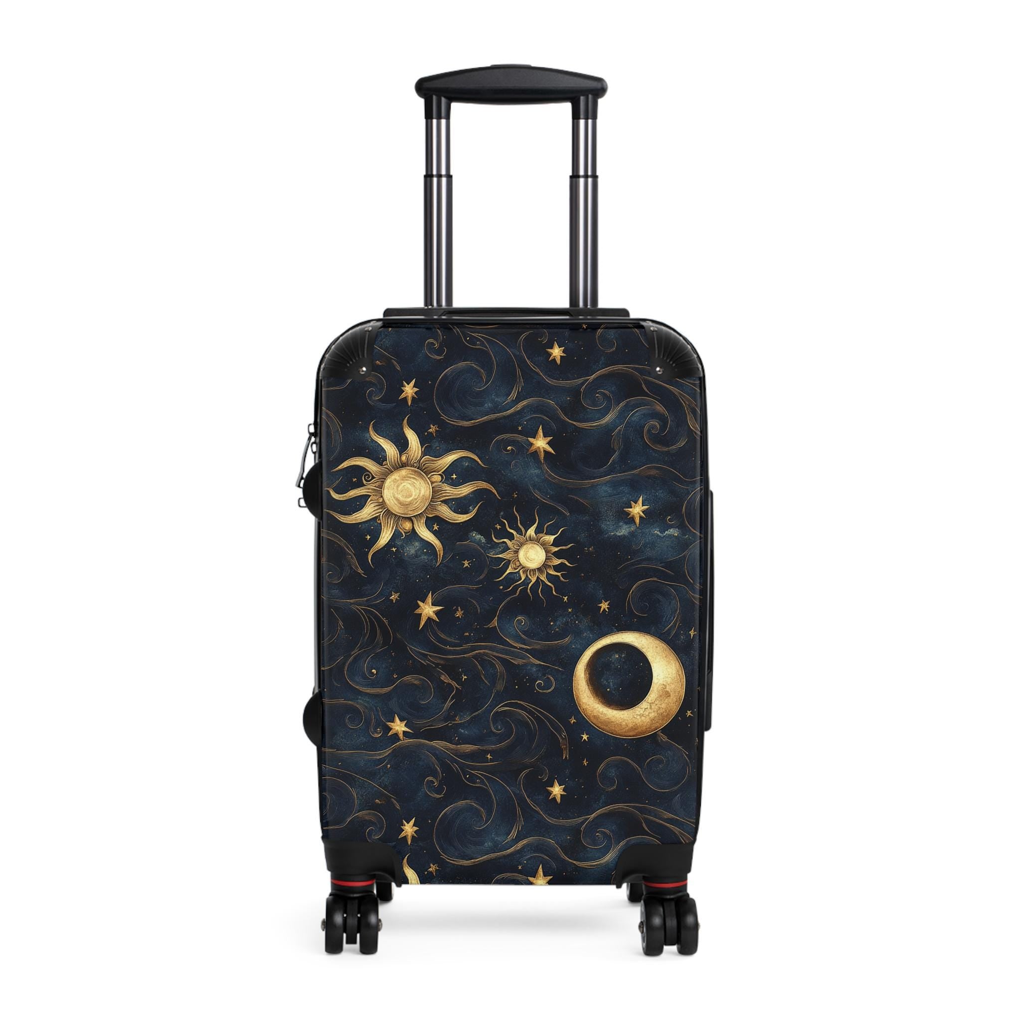 Celestial Sun Moon Stars Suitcase | Night Sky Hard-Shell Luggage