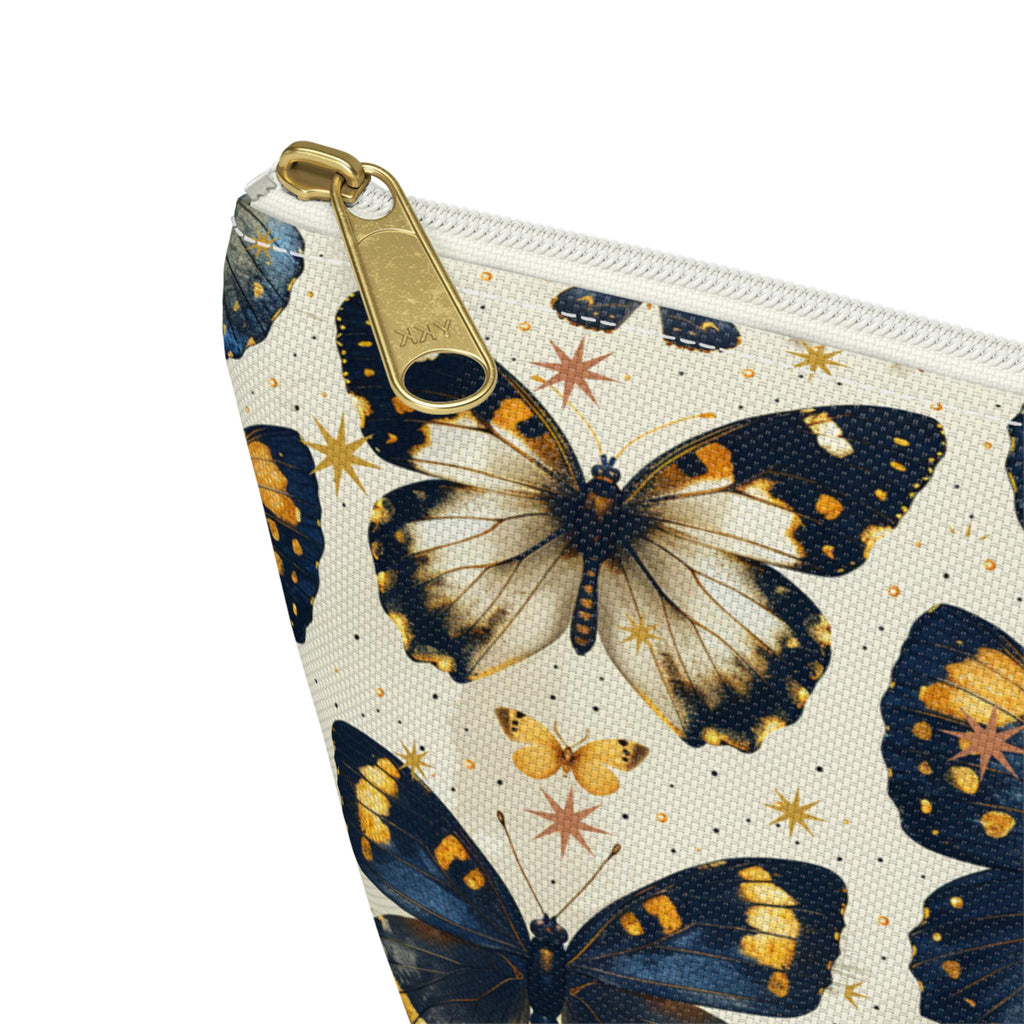 Vintage Blue Butterfly Accessory Pouch