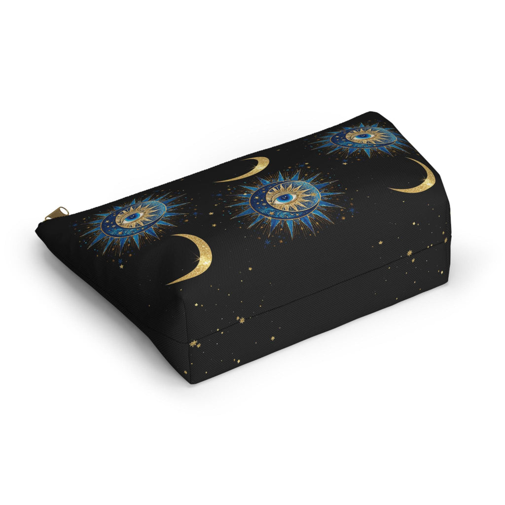 Celestial Sun Eye and Crescent Moon Accessory Pouch