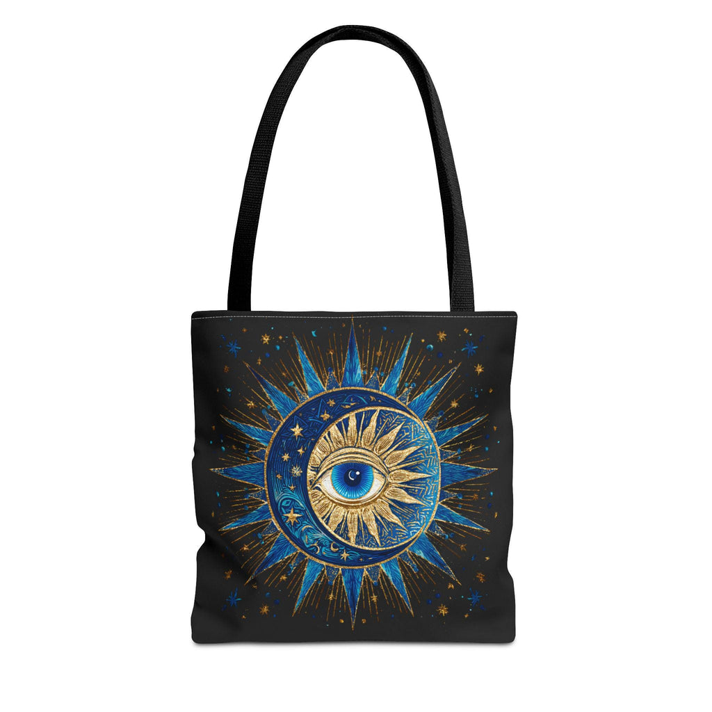 Witchy Tote Bag | Sun Moon Evil Eye Celestial Canvas Tote | Boho Spiritual Gift for Her