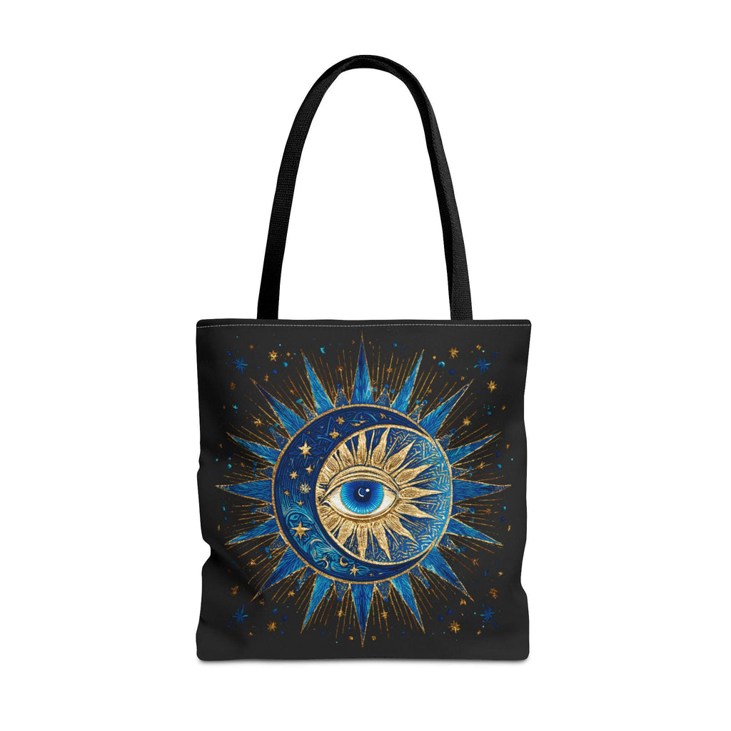 Witchy Tote Bag | Sun Moon Evil Eye Celestial Canvas Tote | Boho Spiritual Gift for Her