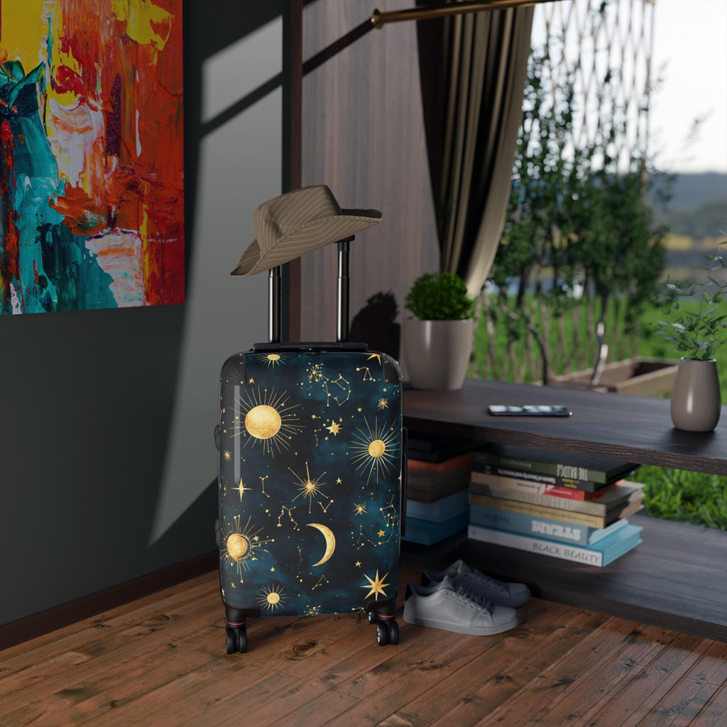 Celestial Stars Moon Suitcase | Constellation Luggage Cover