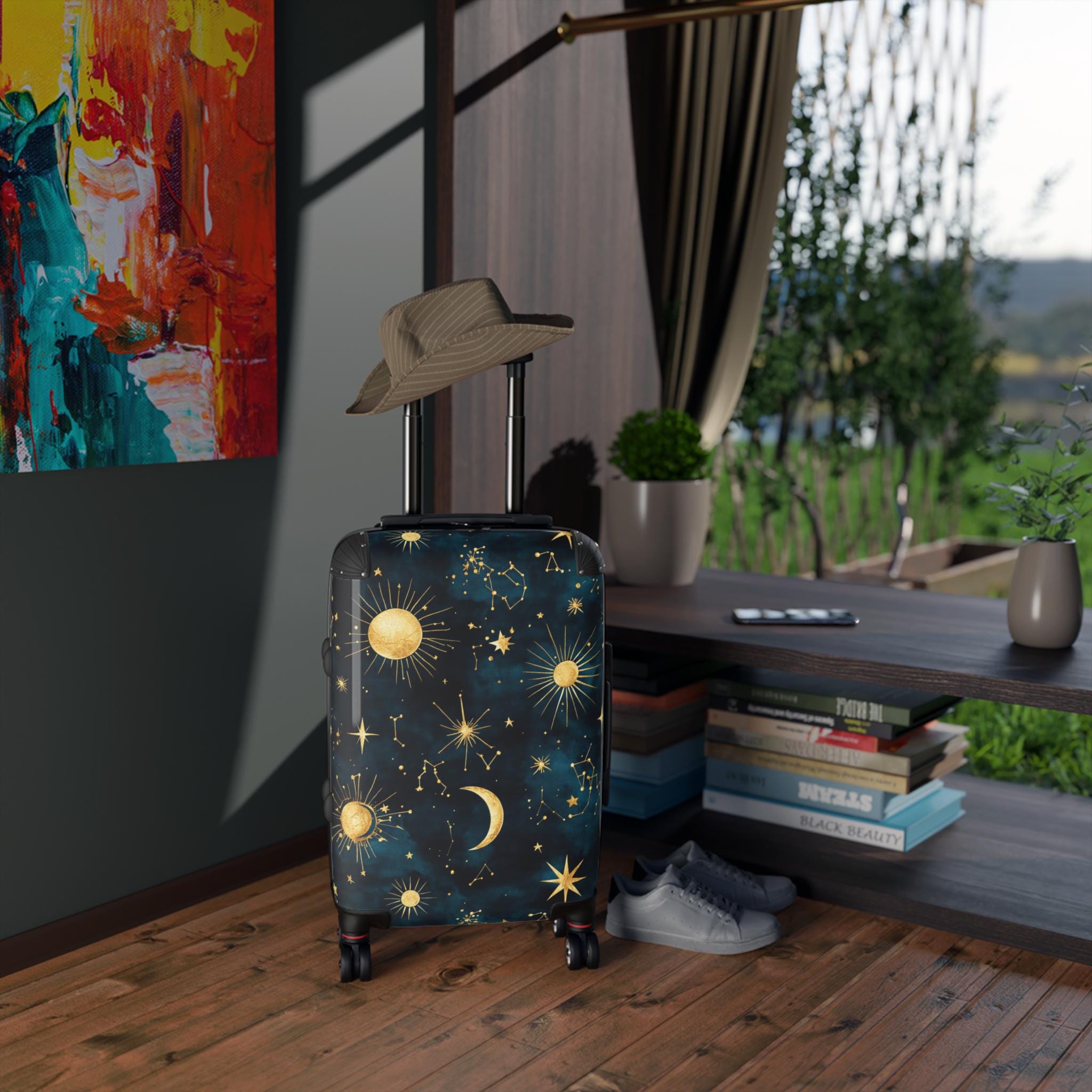 Celestial Stars Moon Suitcase | Constellation Luggage Cover