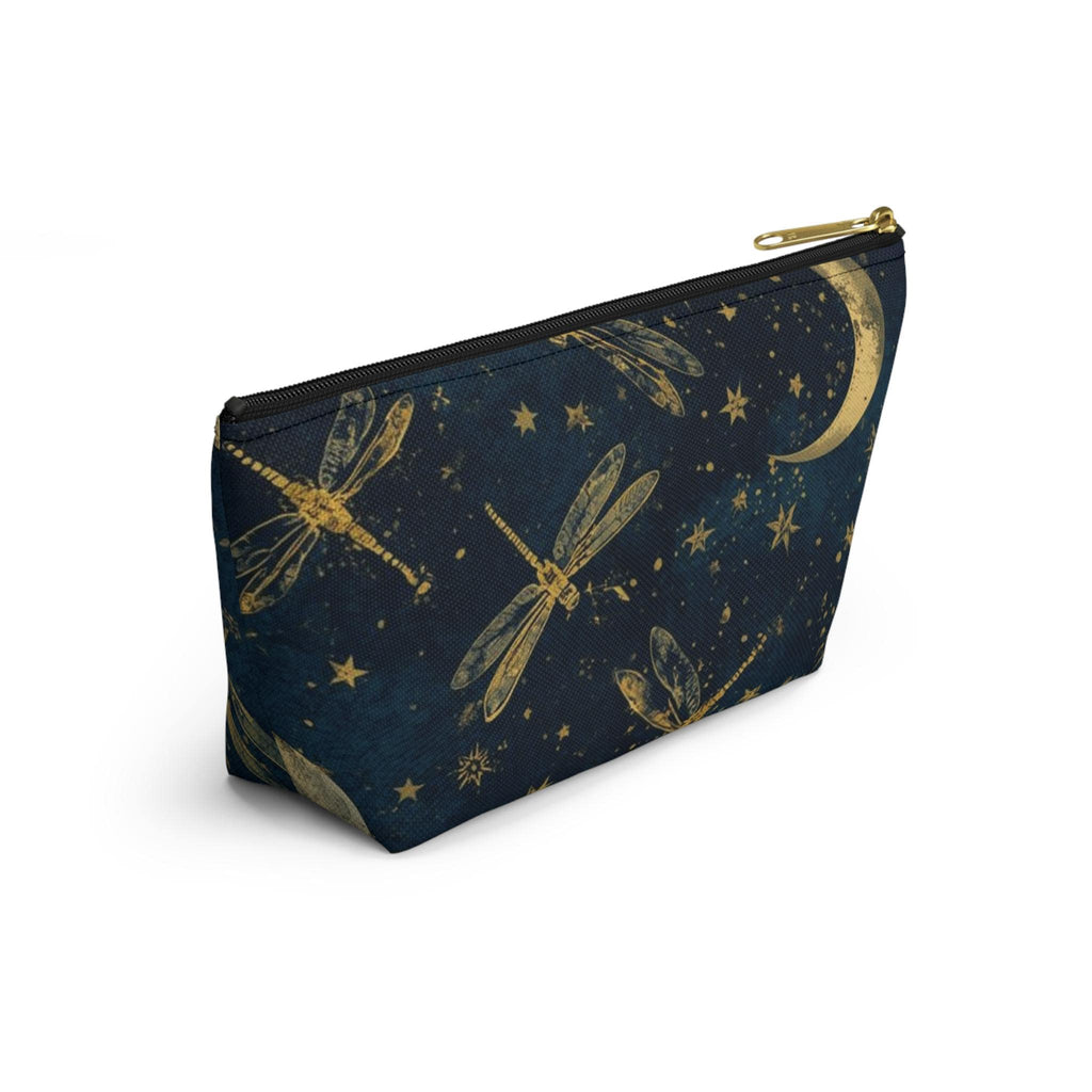 Celestial Moon & Stars Navy Blue Zipper Pouch | Cosmic Makeup Bag