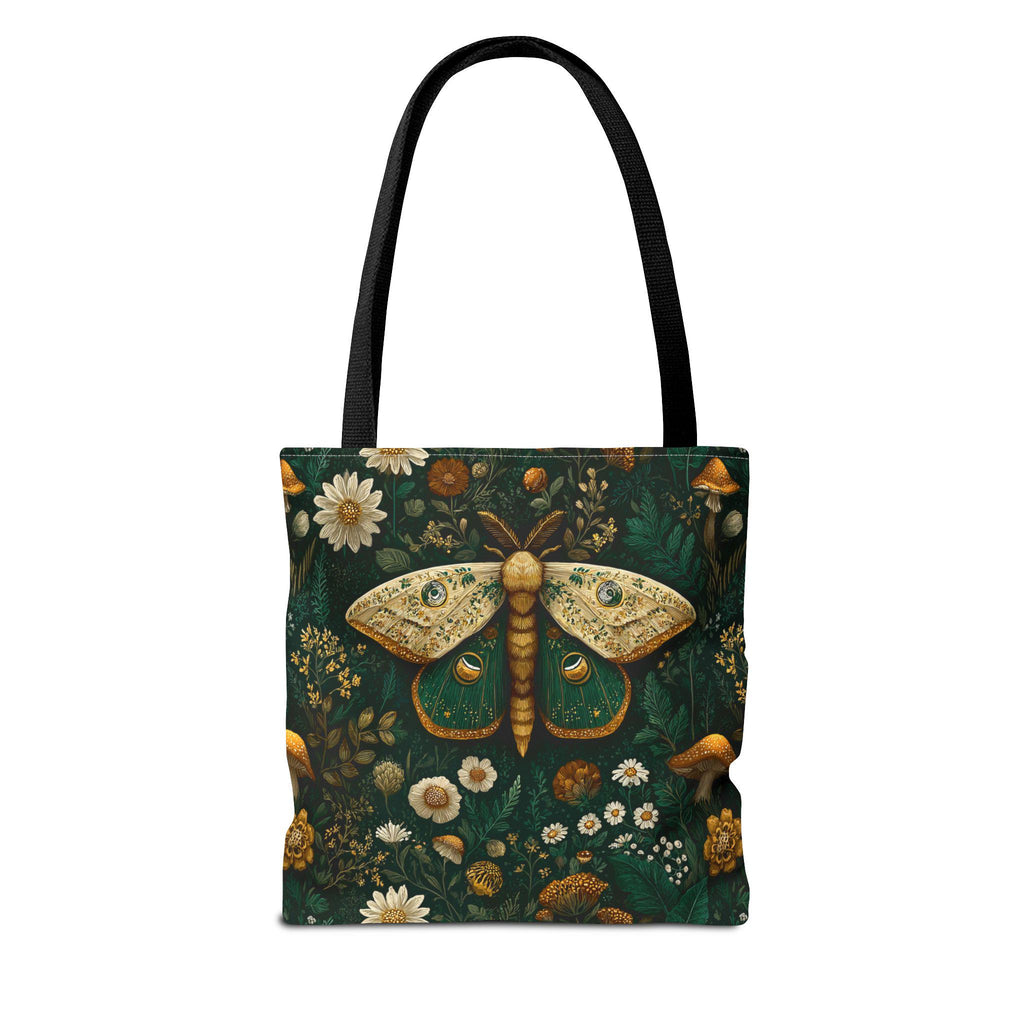 Golden Moth Botanical Tote Bag | Midnight Garden Illustration