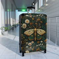 Moth and Wildflowers Suitcase | Botanical Travel Luggage Cover