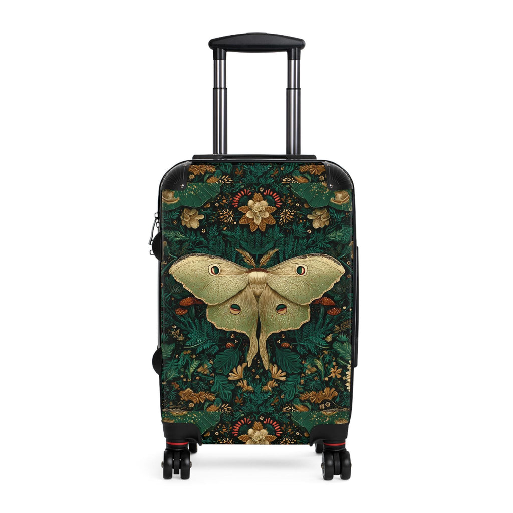 Luna Moth Floral Pattern Suitcase | Vintage Botanical Luggage