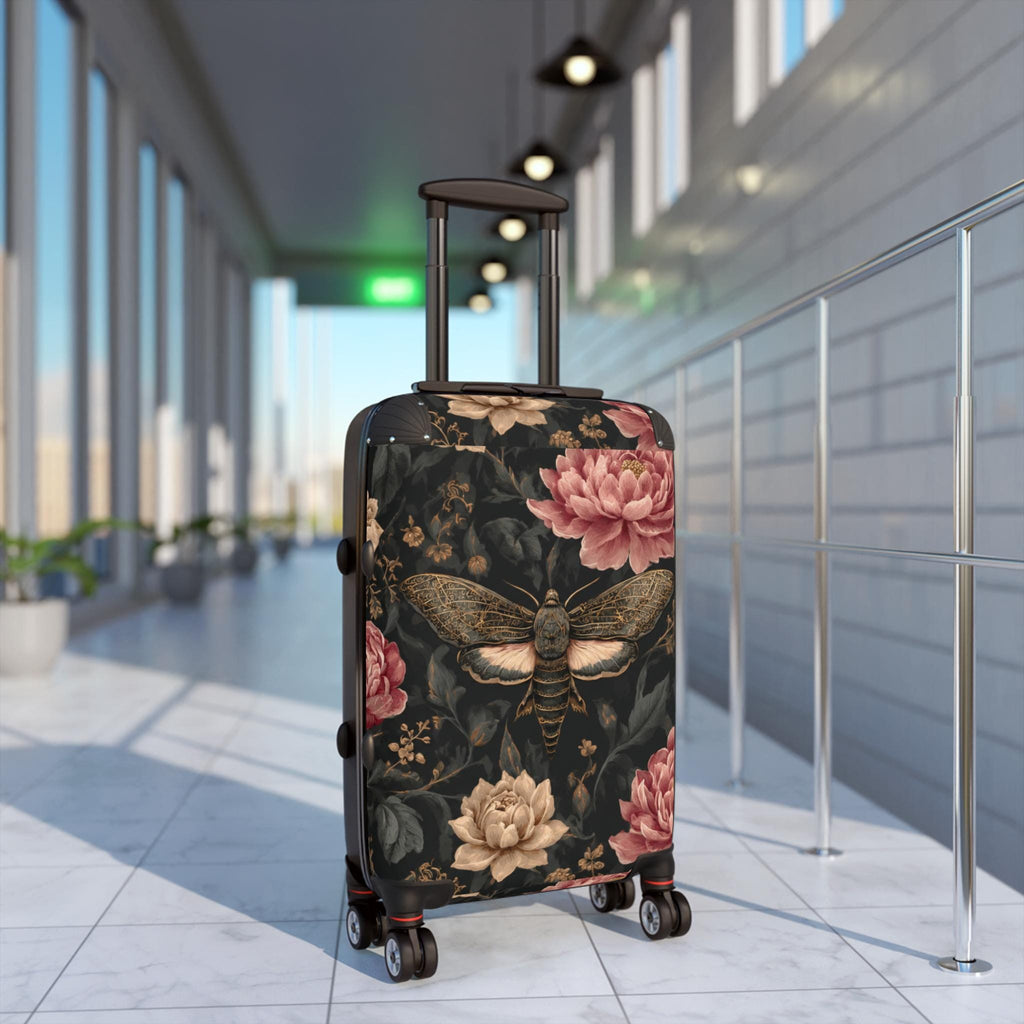 Vintage Moth Floral Suitcase | Luggage Cover, Travel Accessory