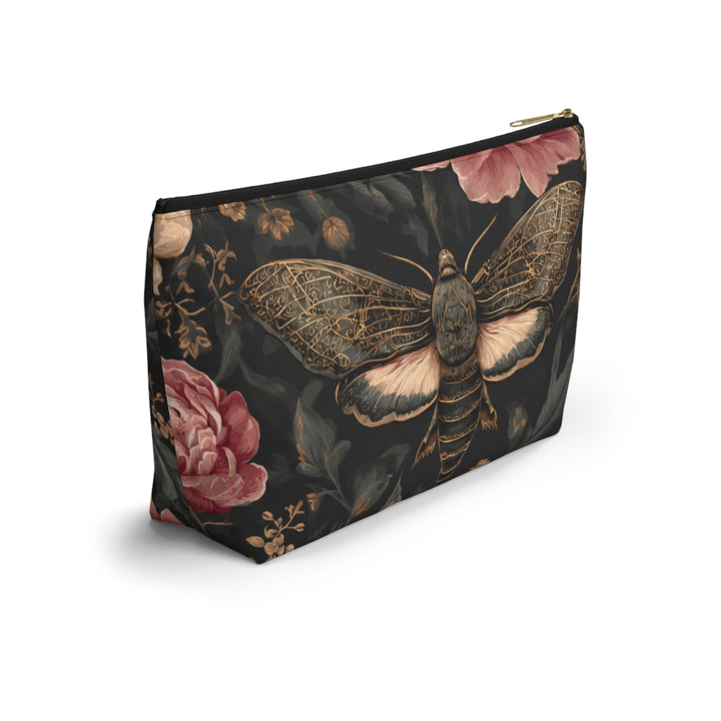 Vintage Moth & Peony Accessory Pouch