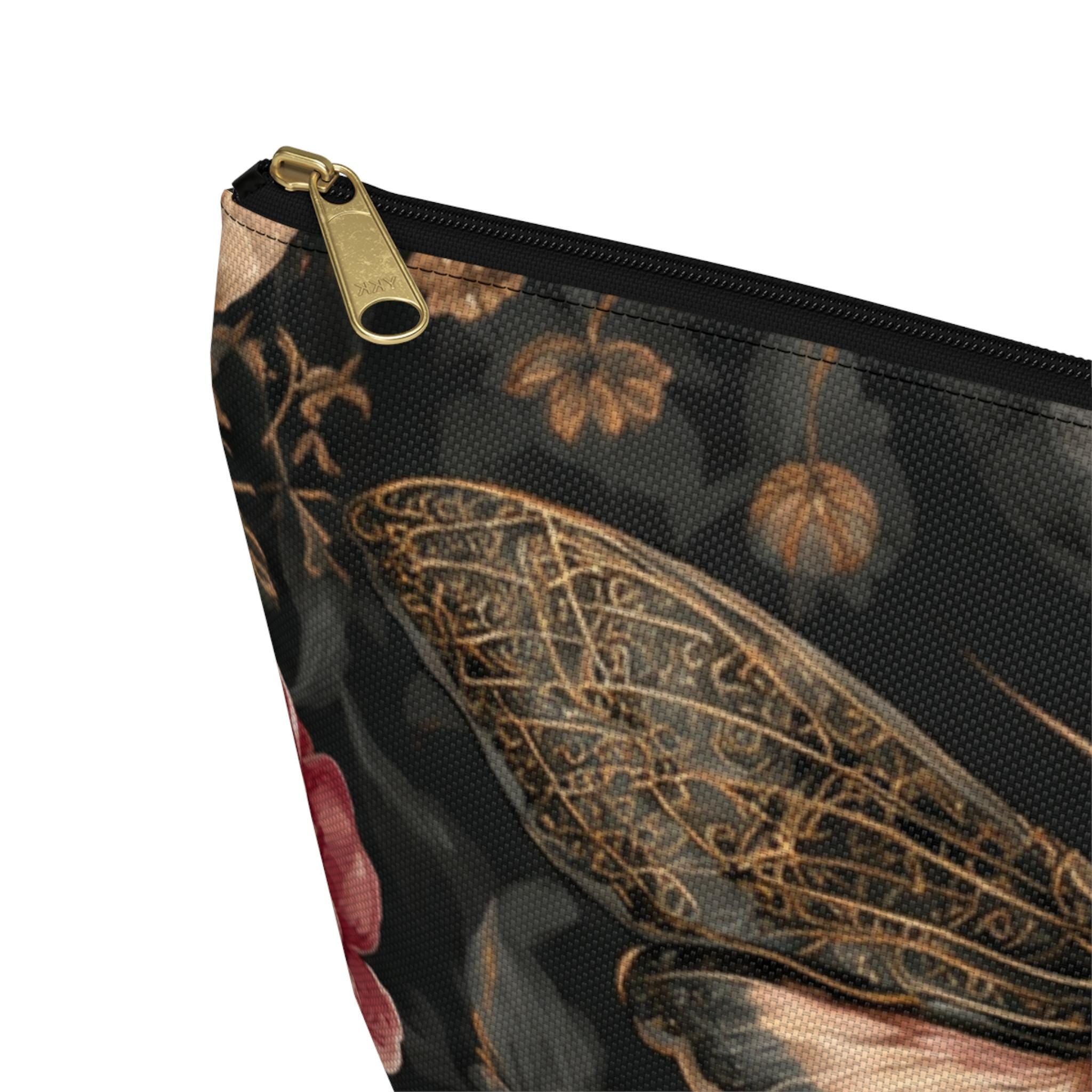 Vintage Moth & Peony Accessory Pouch