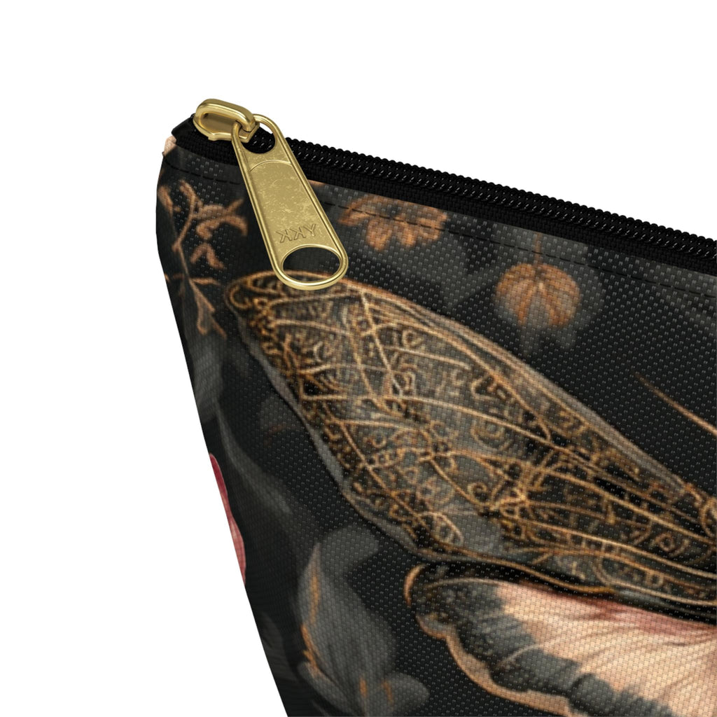 Vintage Moth & Peony Accessory Pouch