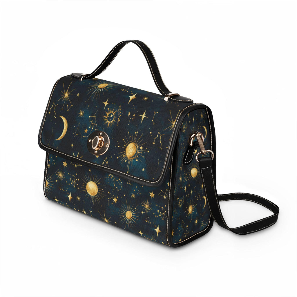 Celestial Constellation Satchel Waterproof Canvas Bag | Star Map Crossbody