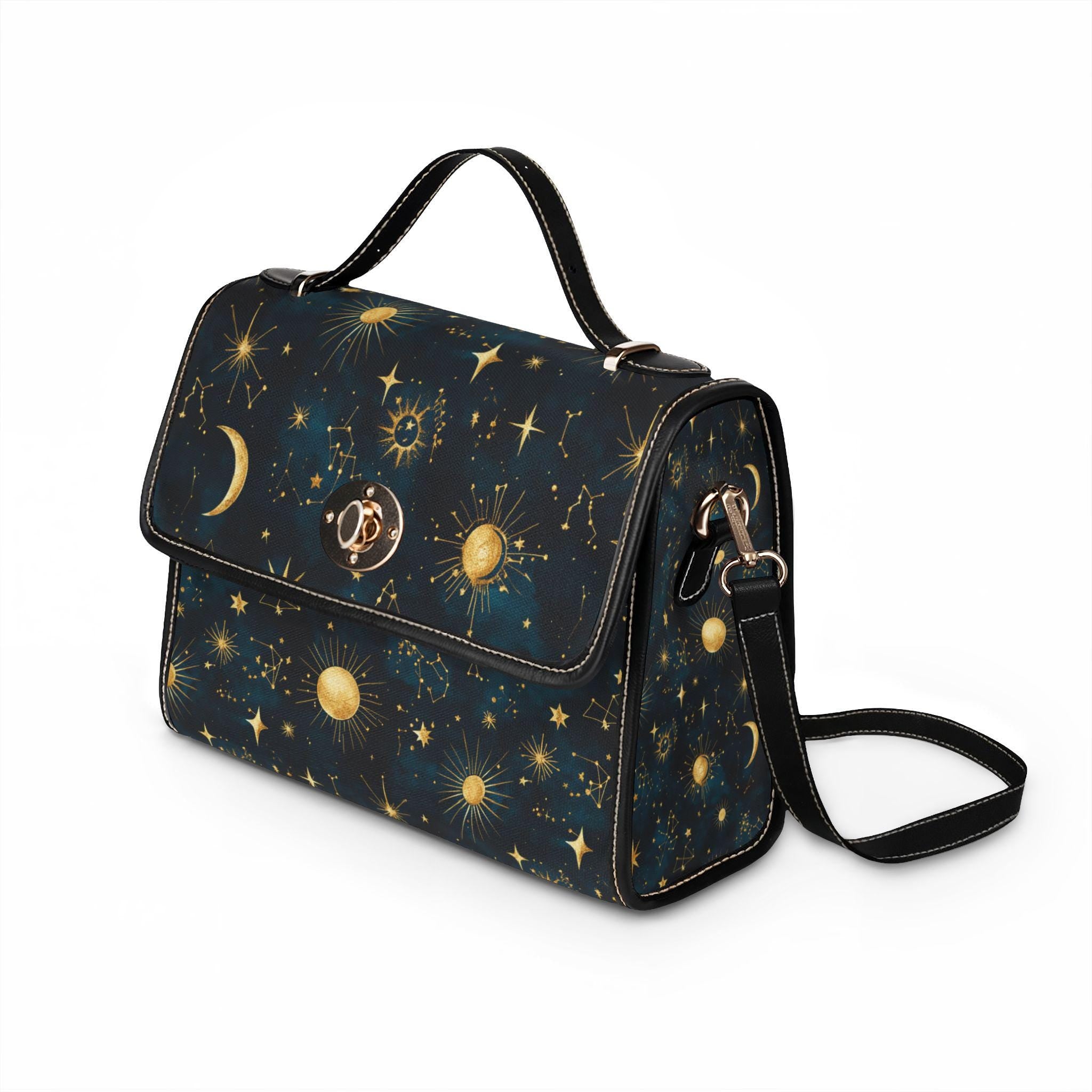 Celestial Constellation Satchel Waterproof Canvas Bag | Star Map Crossbody