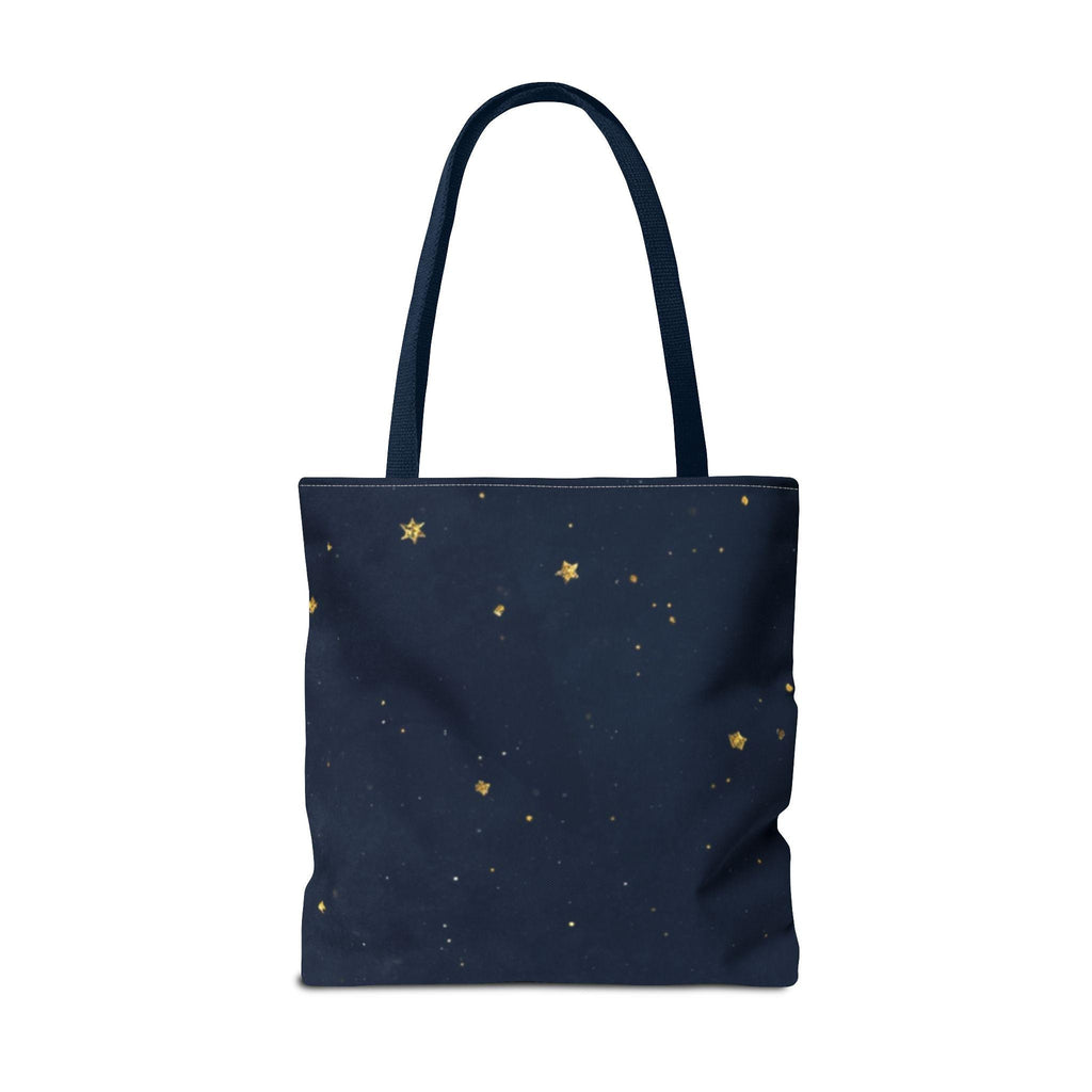 Golden Crescent Moon celestial night sky stars Tote Bag