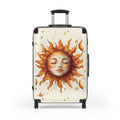 Celestial Sun Face Suitcase | Boho Hard-Shell Luggage for Travelers
