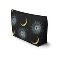 Celestial Sun Eye and Crescent Moon Accessory Pouch