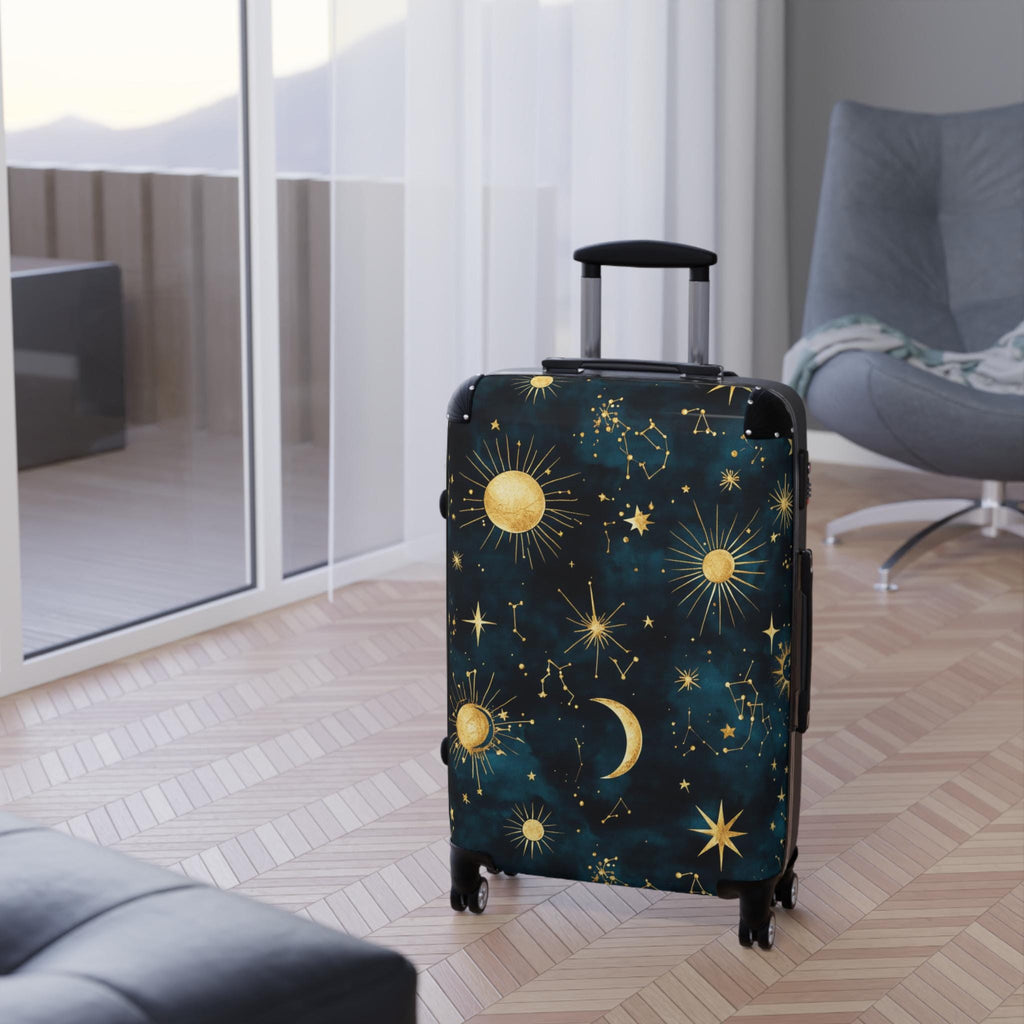 Celestial Stars Moon Suitcase | Constellation Luggage Cover