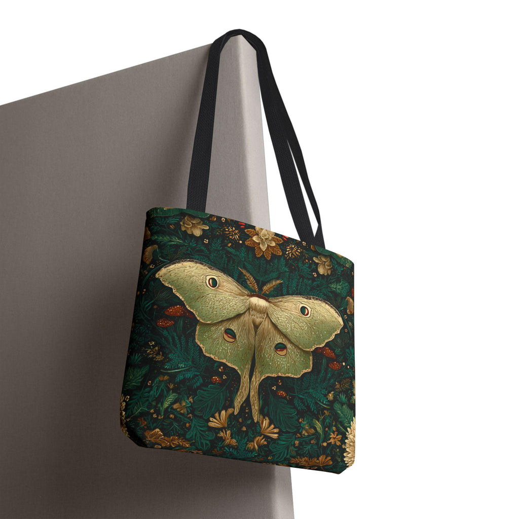 Luna Moth Illustration Tote Bag | Vintage Botanical Pattern