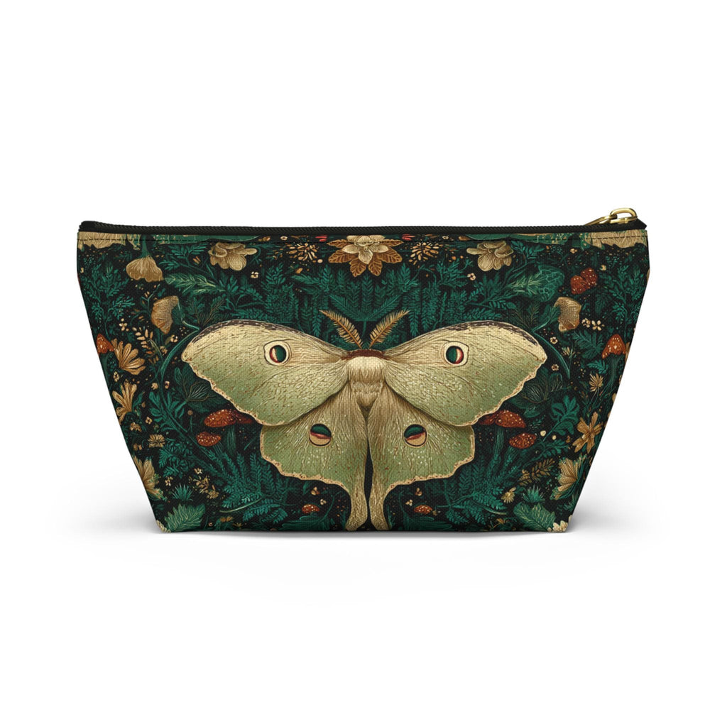 Luna Moth Floral Illustration Accessory Pouch
