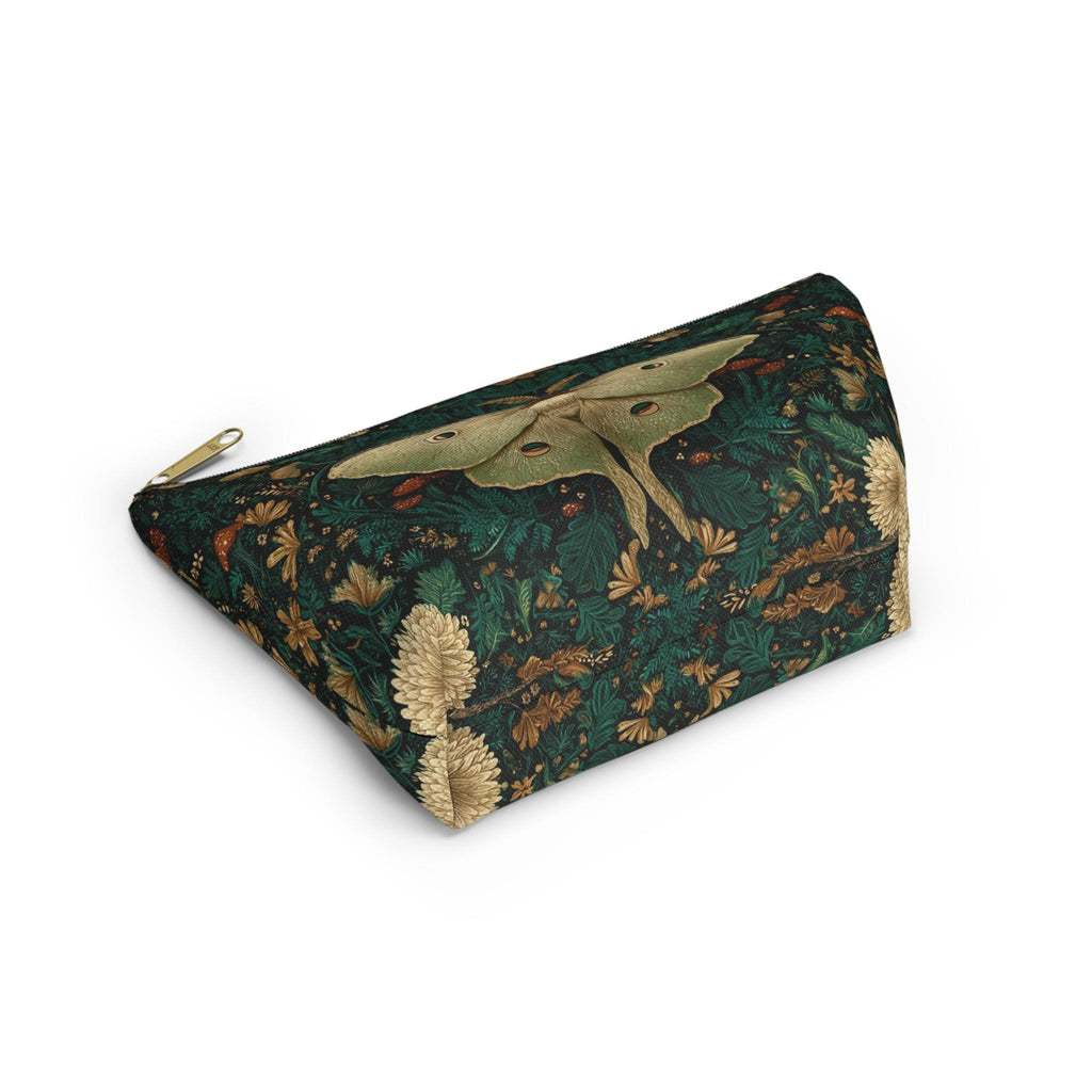 Luna Moth Floral Illustration Accessory Pouch