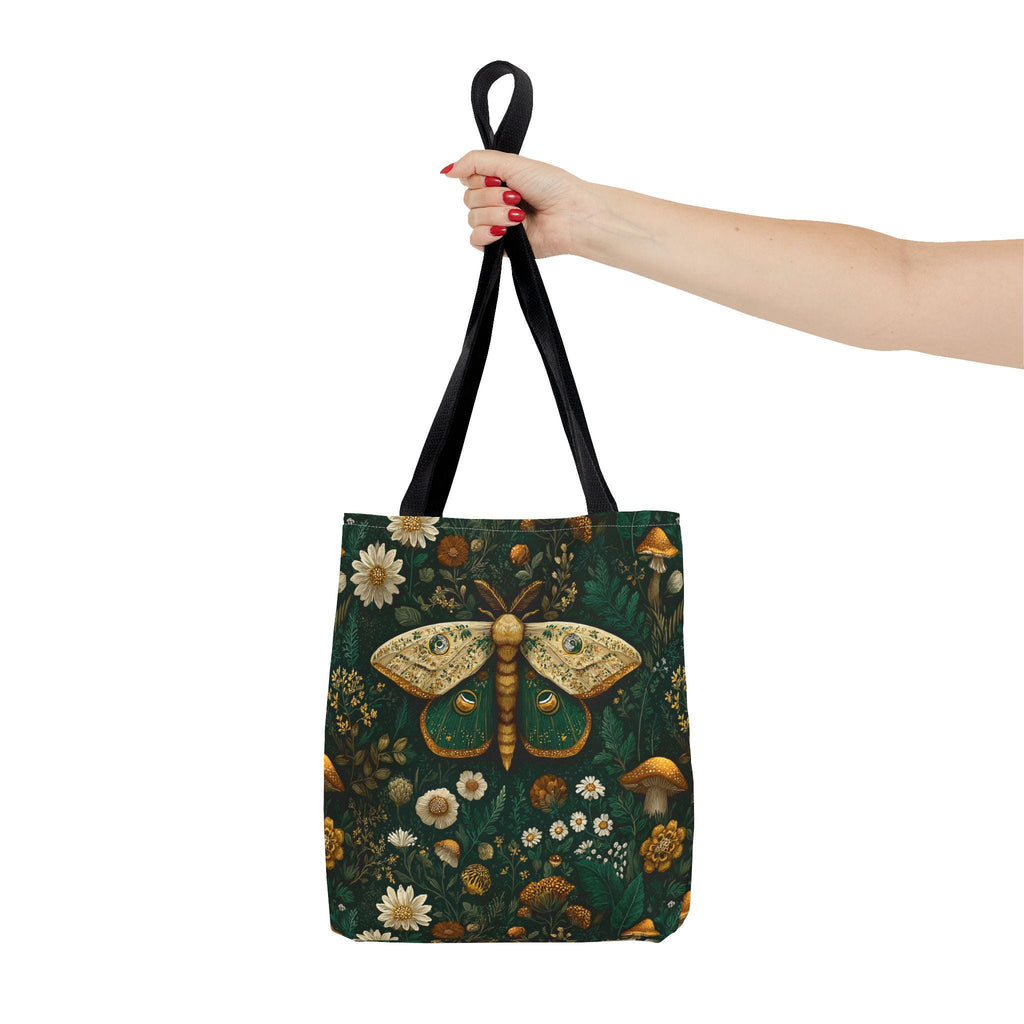 Golden Moth Botanical Tote Bag | Midnight Garden Illustration