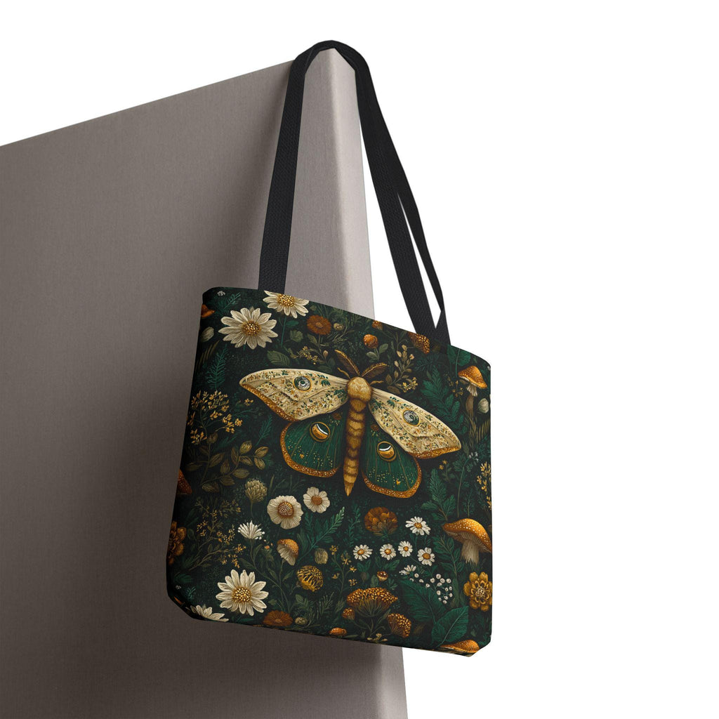 Golden Moth Botanical Tote Bag | Midnight Garden Illustration