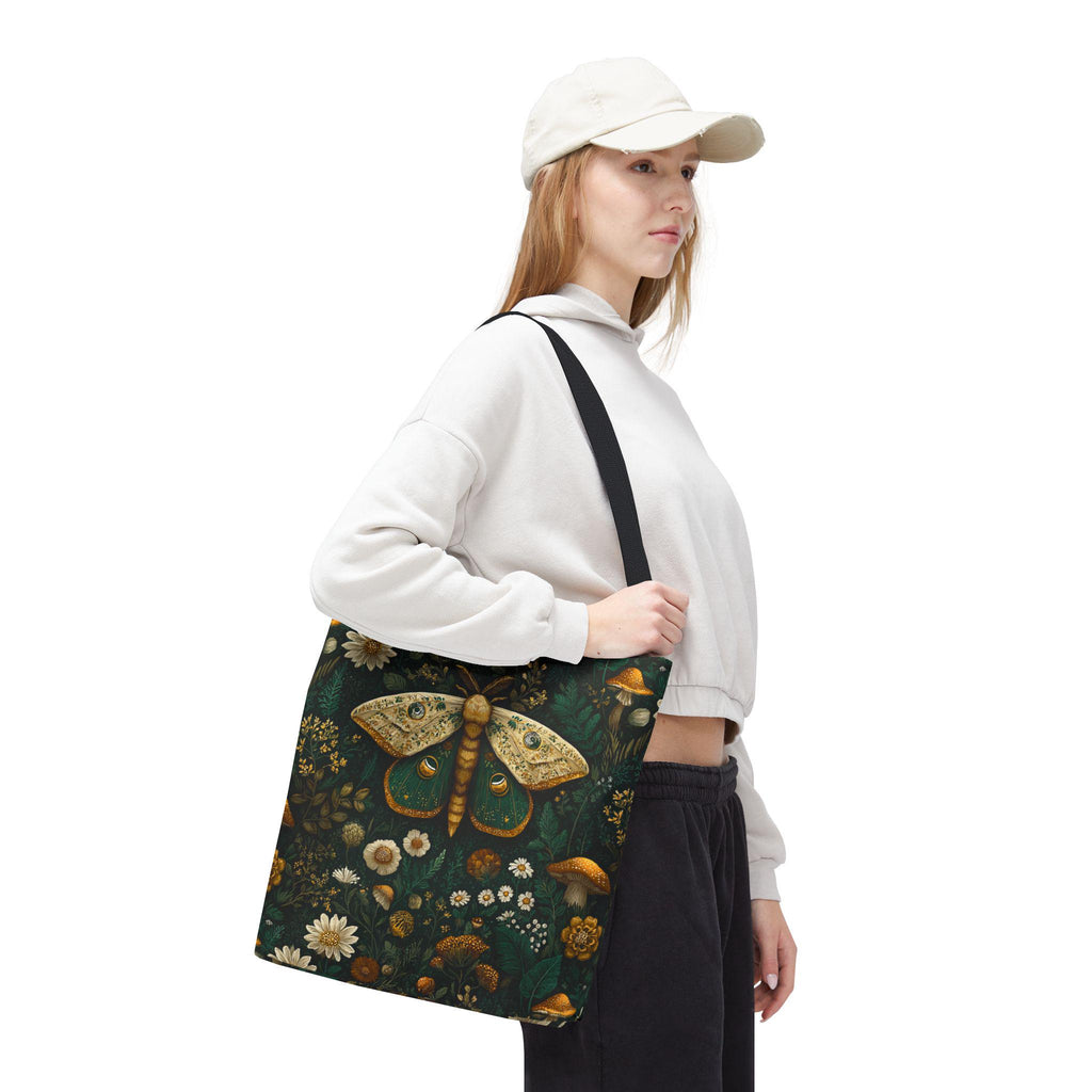 Golden Moth Botanical Tote Bag | Midnight Garden Illustration