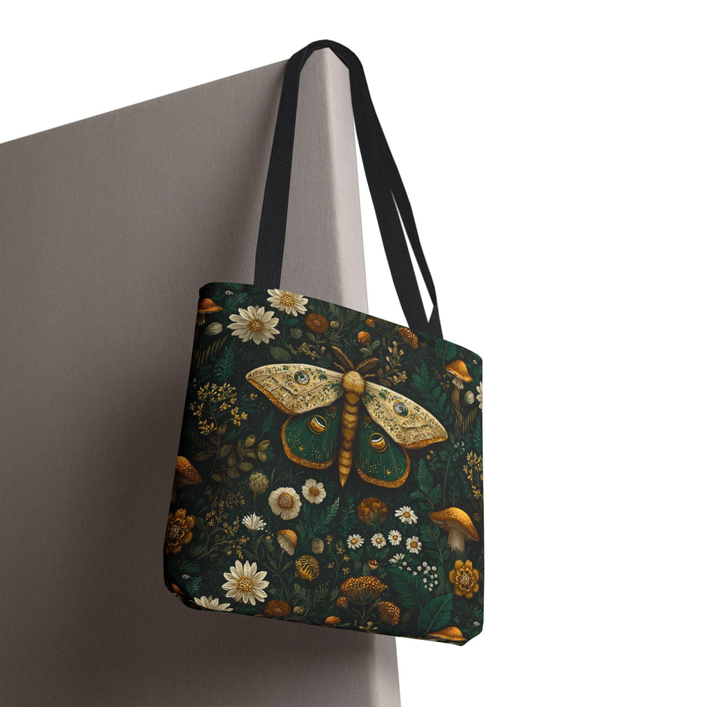 Golden Moth Botanical Tote Bag | Midnight Garden Illustration