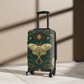 Luna Moth Floral Pattern Suitcase | Vintage Botanical Luggage