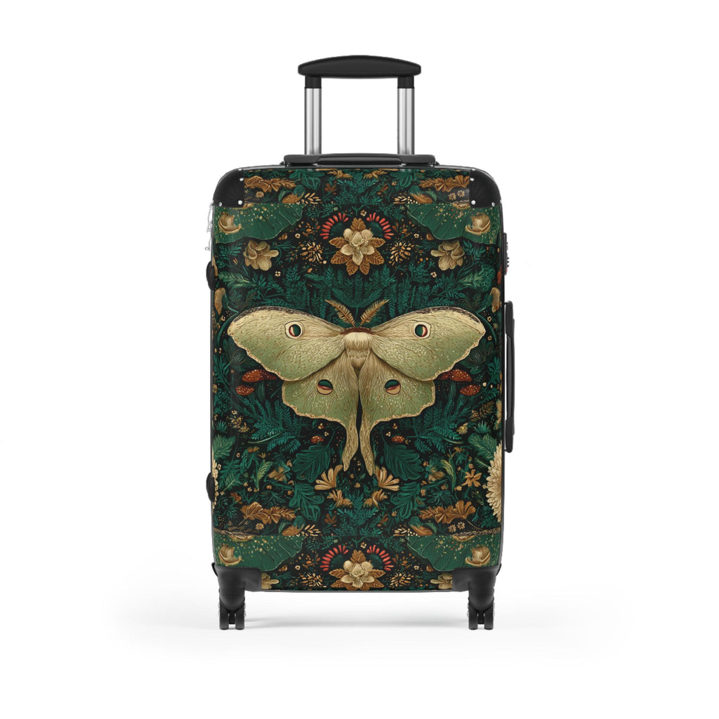 Luna Moth Floral Pattern Suitcase | Vintage Botanical Luggage