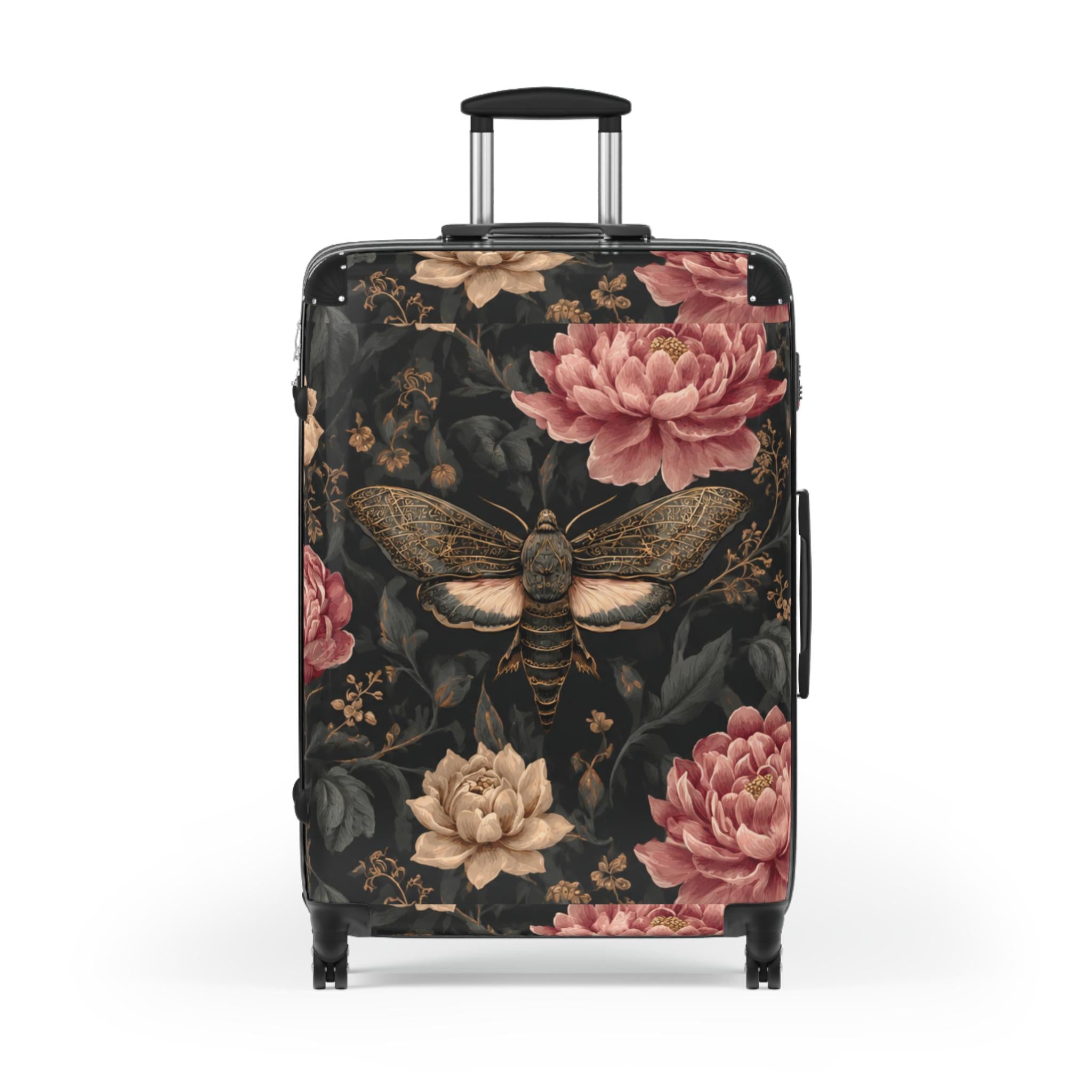 Vintage Moth Floral Suitcase | Luggage Cover, Travel Accessory
