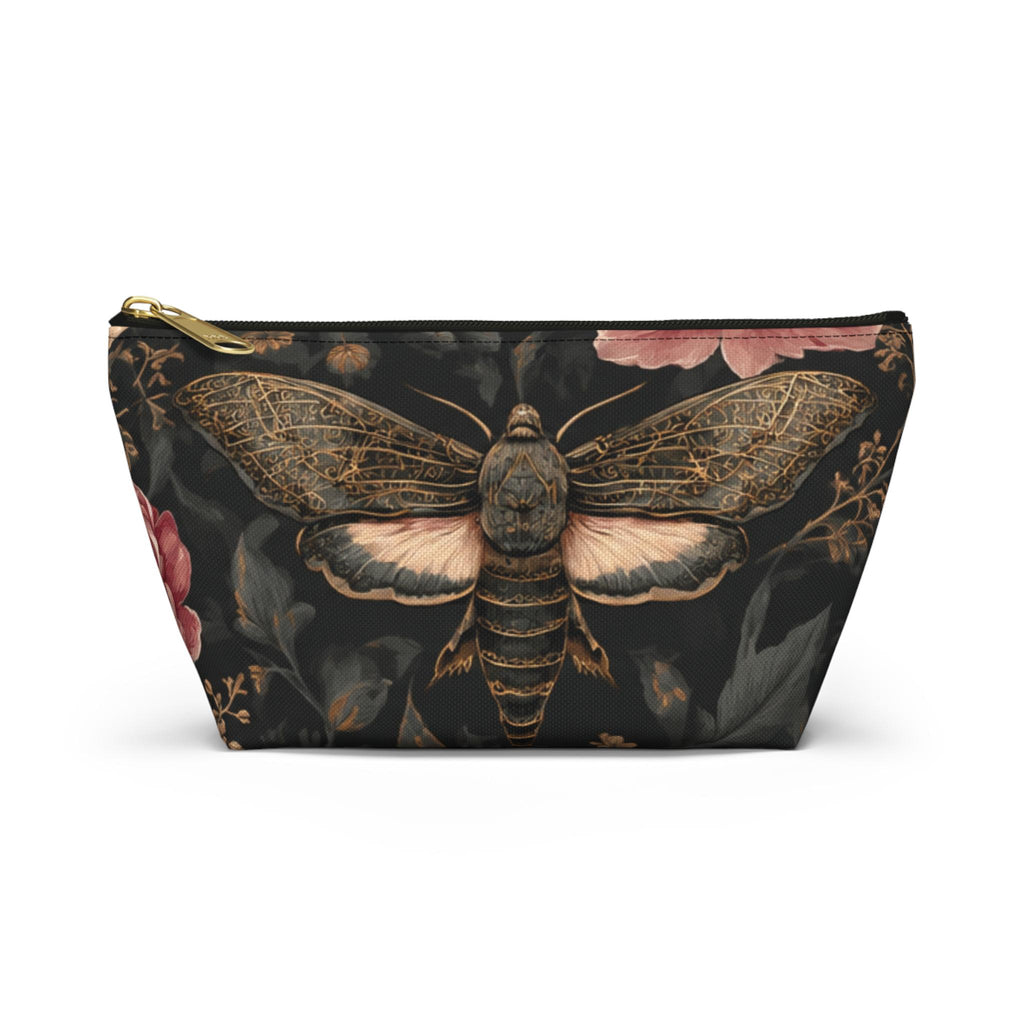 Vintage Moth & Peony Accessory Pouch