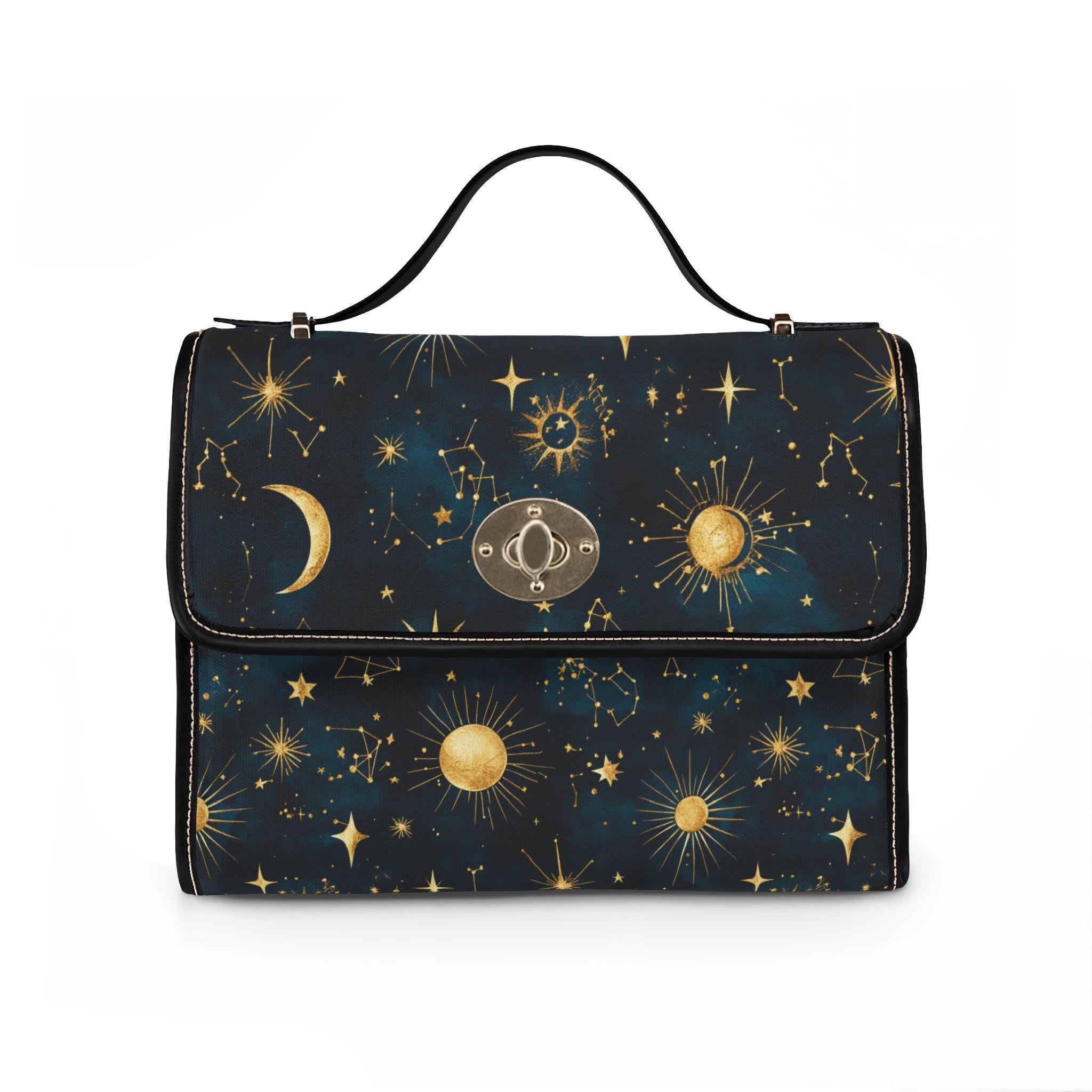 Celestial Constellation Satchel Waterproof Canvas Bag | Star Map Crossbody