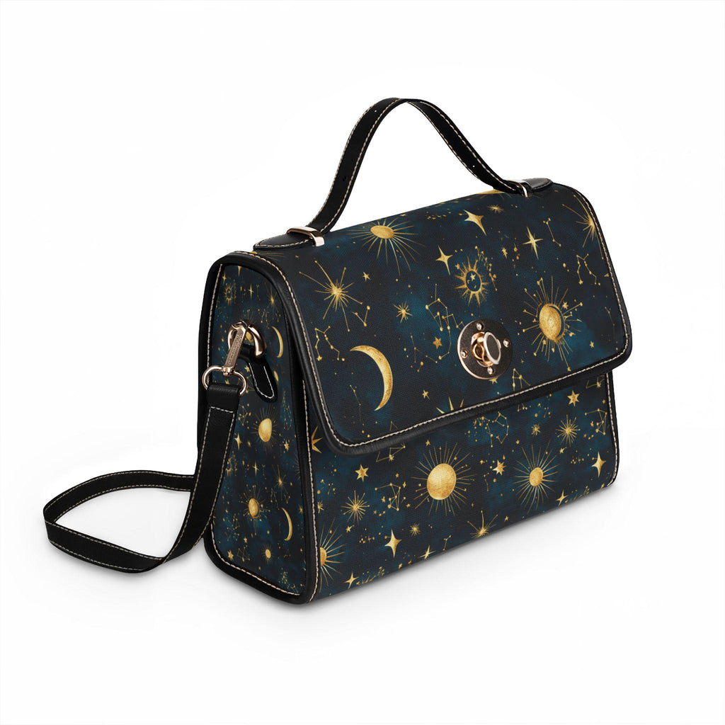 Celestial Constellation Satchel Waterproof Canvas Bag | Star Map Crossbody