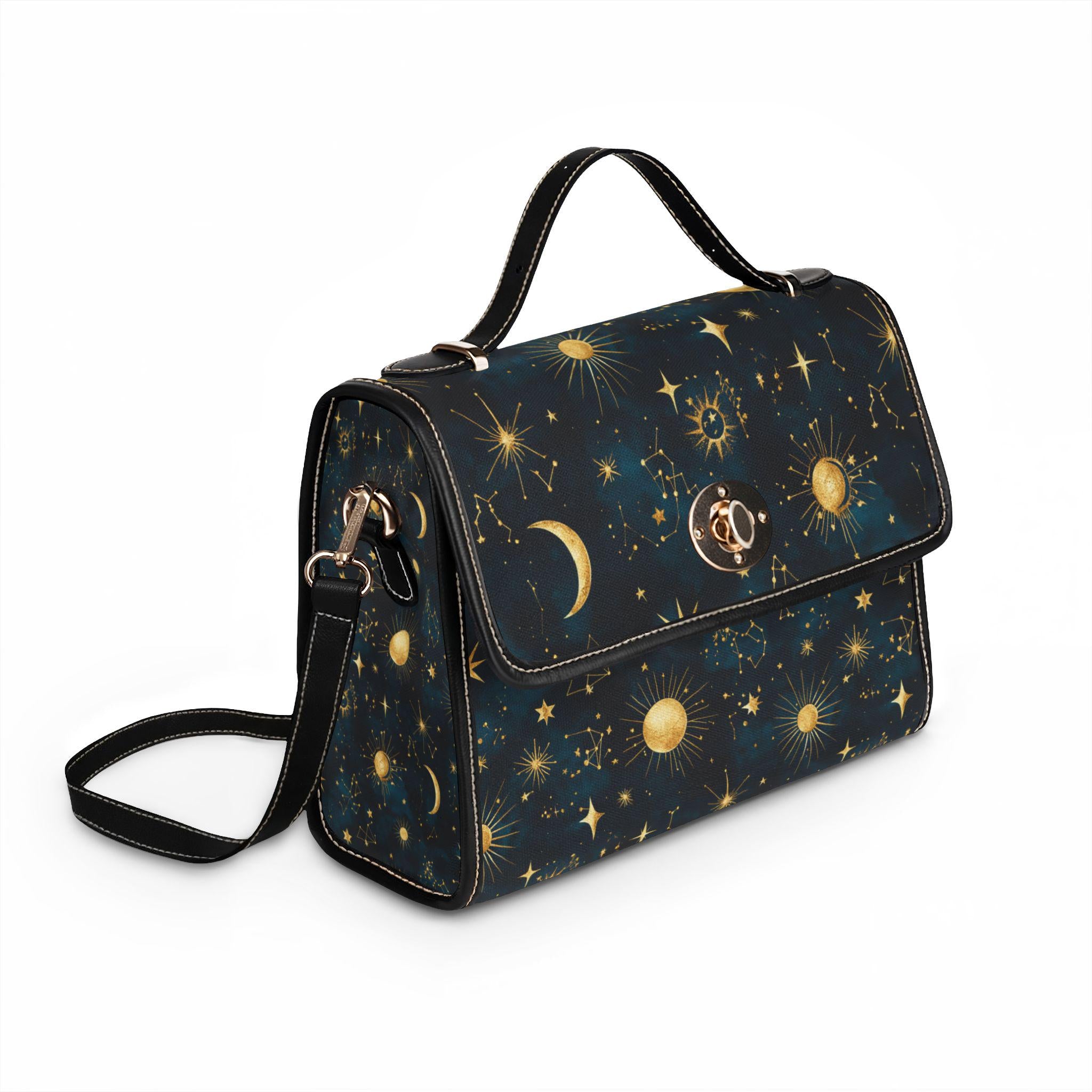 Celestial Constellation Satchel Waterproof Canvas Bag | Star Map Crossbody