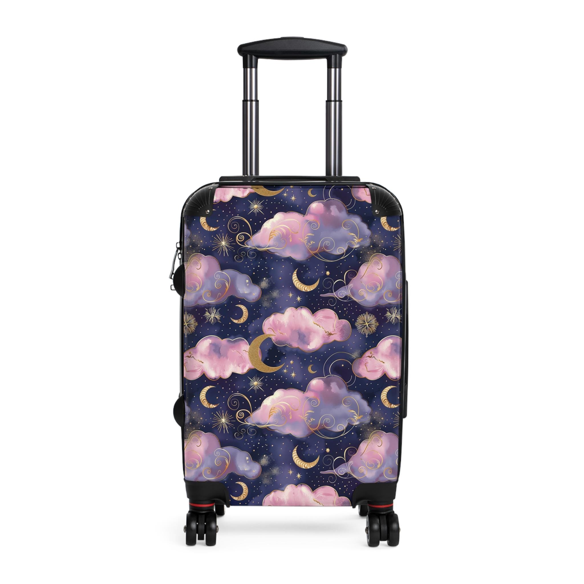 Celestial Dreamscape Suitcase | Pink Purple Cloud Moon Travel Bag