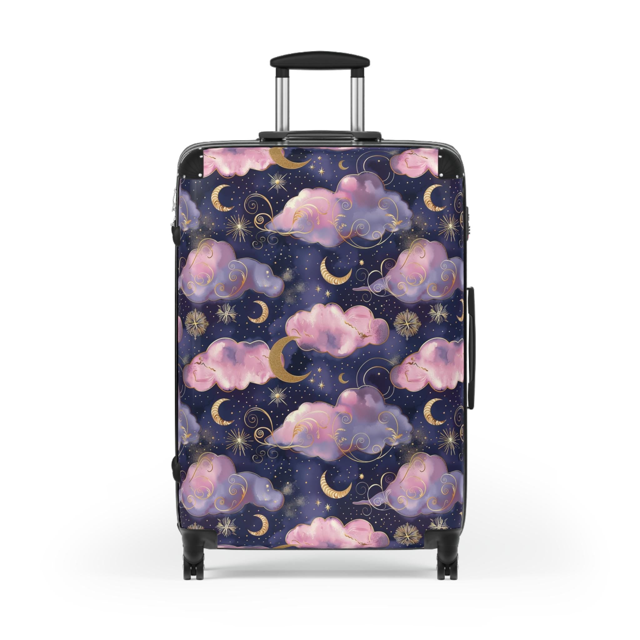 Celestial Dreamscape Suitcase | Pink Purple Cloud Moon Travel Bag