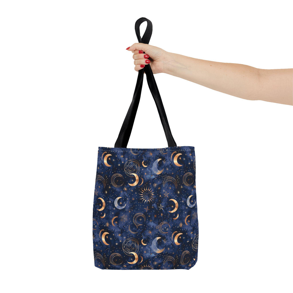 Celestial Moon Phase  Tote | Navy Starry Sky Bag