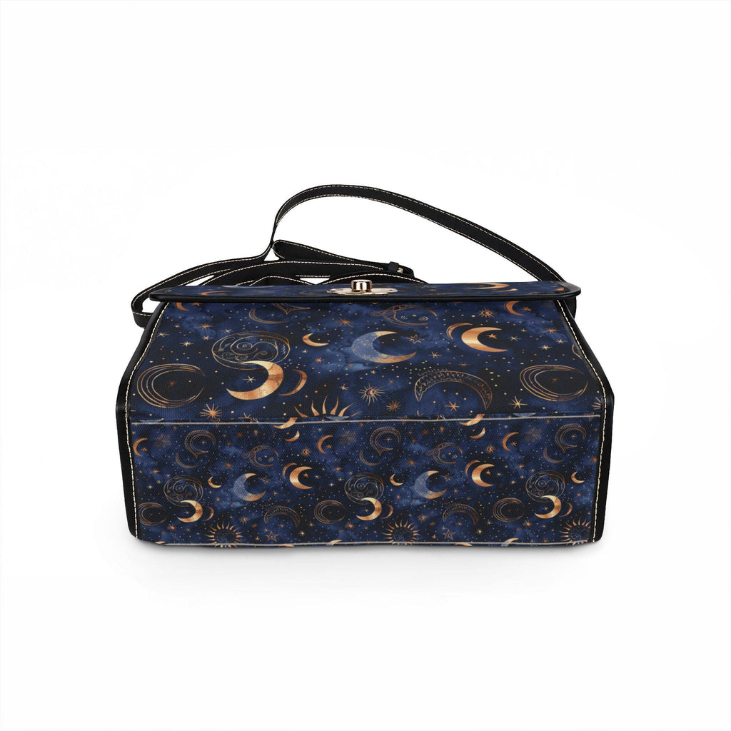 Celestial Moon Phases Waterproof Canvas Bag | Stars, Crescent Moon Pattern