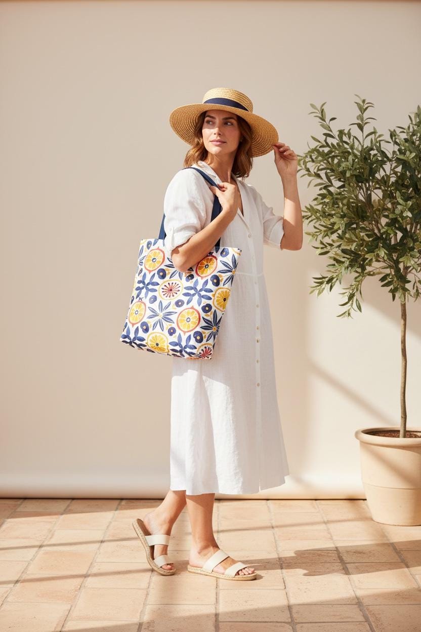 Nona Holiday Tote Bag | All Over Print Festive Nona Design