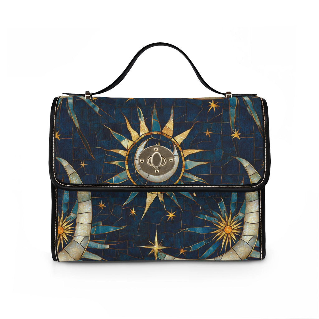 Celestial Sun and Moon Waterproof Canvas Bag | Starry Night Tote