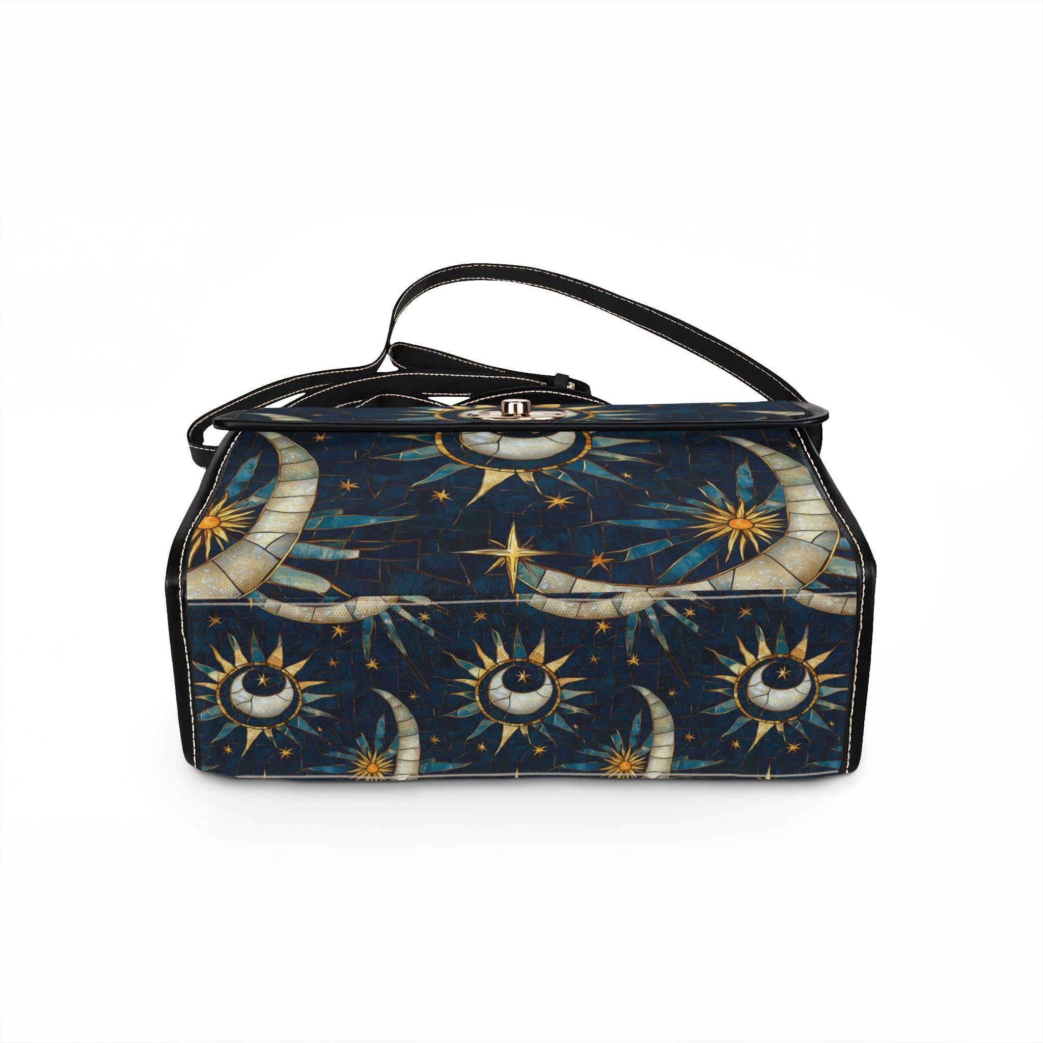 Celestial Sun and Moon Waterproof Canvas Bag | Starry Night Tote